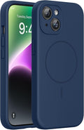 Miracase Silicone for iPhone 14 Case, Dark Blue | Soft Anti-Scratch Microfiber Lining, Premium Silicone Cover Shockproof Drop Protection Phone Case for 14 by Miracase
