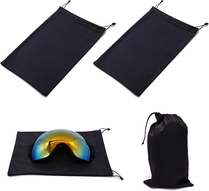 Seapon Ski Goggle Bag, Protection Bags for Snow Goggles Ski Mask, Pouch for Goggle, Soft Micro-Fiber Storage Case, 2Pcs by Seaponer