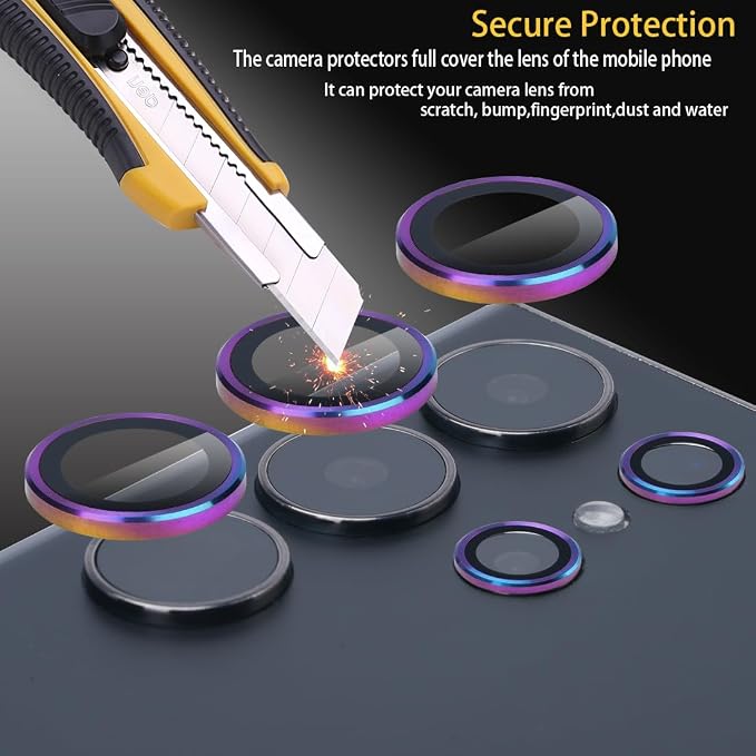 Camera Lens Protector for Samsung Galaxy S24 Ultra, Colorful | Tempered Glass, Auto-align Tray, Easy Installation, Case Friendly, Anti-Scratch, HD Clear, Ultra Slim - Image 2