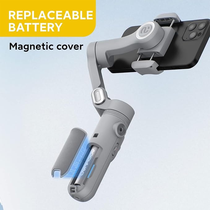 Gimbal Stabilizer for Smartphone w/LED Light Face Tracking Inception Timelapse Handheld Foldable 3-Axis Gimble for iPhone 15 14 13 12 11 Pro Max Android Galaxy S23 YouTube TikTok Vlog AOCHUAN Smart X - Image 7