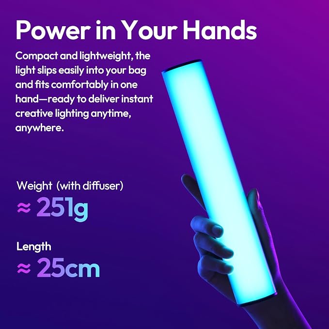 ULANZI B15RGB Magnetic RGB Light Wand - Handheld LED Video Light Stick with Diffuser, 3300mAh 1800-9000K 20 Effect Dimmable Camera Tube Light for Video Recording Studio Photography TikTok YouTube Vlog - Image 9