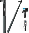 TELESIN 120cm/47.2in Invisible Selfie Stick for GoPro DJI Insta360 | Carbon Fiber Waterproof Long Pole for DJI Osmo Nano Action 6 5 Pro 4 Pocket 4 3 GoPro 13-5 Insta360 Luna Ultra X5 Xtra Muse by telesin