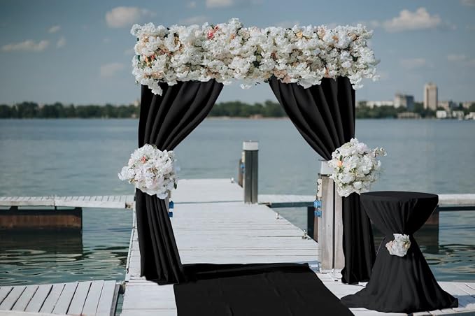 Joydeco 10x10ft Black Backdrop Curtain for Parties, Wrinkle Free Black Curtains Photo Backdrop for Wedding Decor, Birthday Party Graduation Baby Shower Photography(5ft x 10ft, 2 Panels) - Image 6