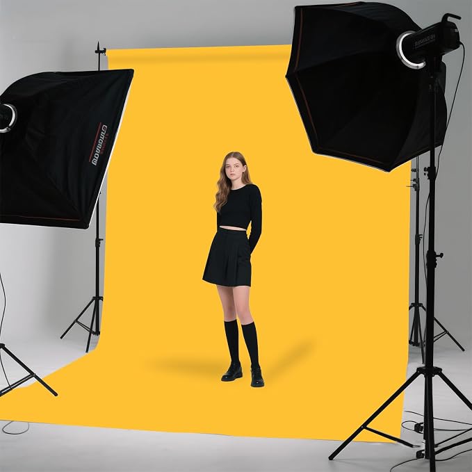 Yellow Photo Backdrop for Photoshoot Background Photography 5x7ft | Polyester, Portrait Studio Photographic, Streaming Video Shooting - Image 4