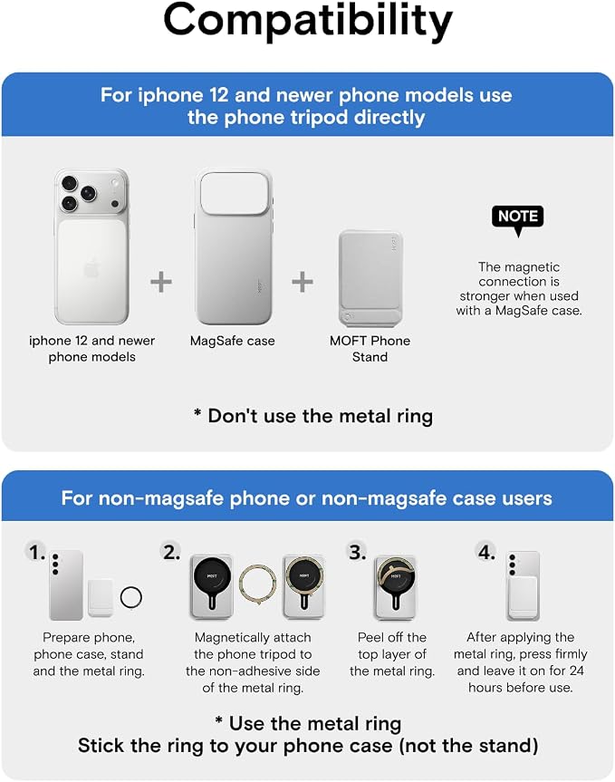 MOFT Phone Tripod Stand, Portable Selfie Stick for iPhone, Mulit-Angle | Pocket Size | Strong Magnets l MOVAS Leather | Magsafe Compatible | Easy to Charge | Stylish |For Content Creators - Image 9