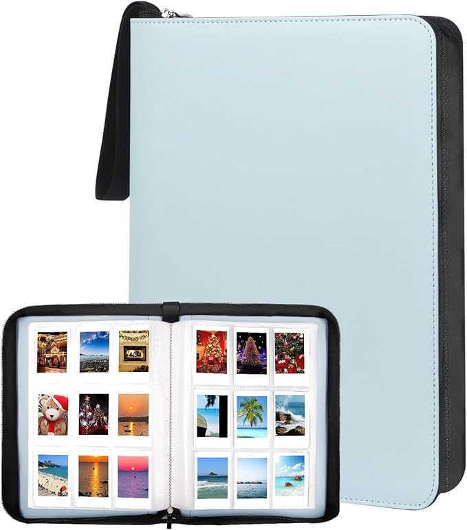 Veicevol 540-Pocket Album for Instax Mini & Polaroid 2x3 inch Photos, Blue | Designed for Instax Mini and Polaroid 2x3 Photos, Cover with Zipper Closure, Large Capacity, Holds Up to 540 Photos Securely by VEICEVOL