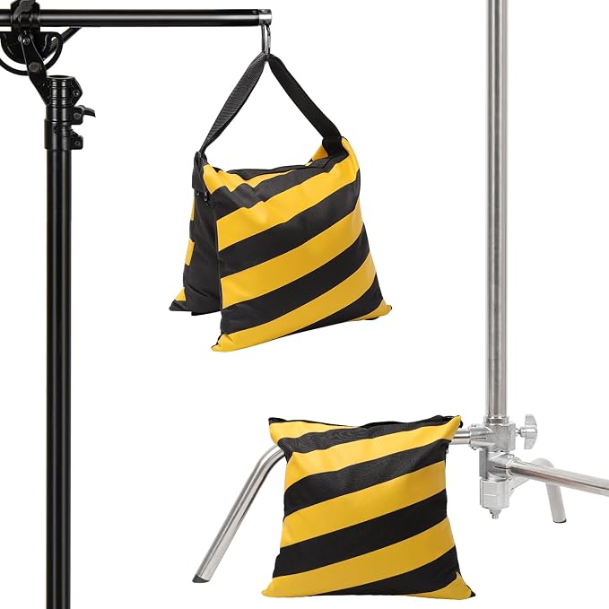 4 Packs Yellow Sandbag Weight Bags for Light Photography Video Equipment | Heavy Duty Saddlebags for Backdrop Stand, Photo Tripod, Canopy, Pop up Tent, Umbrella Base, Fishing Chair, Picnic Table - Image 7