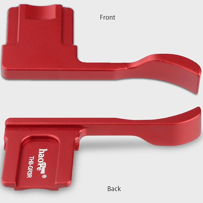 Haoge THB-GR3R Metal Hot Shoe Thumb Up Rest Hand Grip for RICOH GR III GRIII X GR3 GR3X GR IV GR4 Camera Red - Image 9