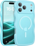 BENTOBEN Magnetic for iPhone 17 Pro Case, Cute Wavy Full Camera Protection [Compatible with MagSafe] Matte Anti-Slip Bumper Women Girls Boys Protective Cover for 17 Pro 6.3", Sky Blue by BENTOBEN