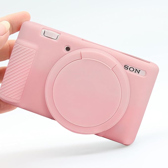 Camera Case for Sony ZV1 Digital Camera.ZV-1 Accessories | Soft Silicone Protective Case Removable Lens Cover,Comes with 2 Screen Protectors and 1 Wrist Strap.(Smoked Pink) - Image 6