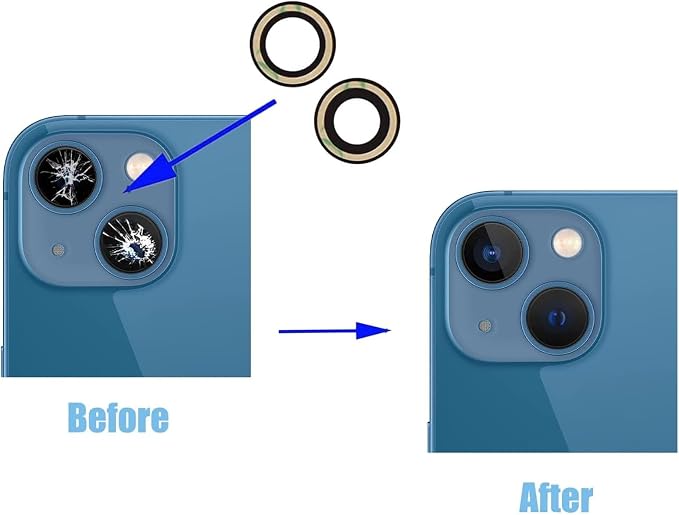 2pcs/Set Rear Camera Lens Covers Replacement for iPhone 13/ iPhone 13 Mini, Anti-Lens Scratch & Waterproof, Back Glass Camera Lens Covers Replacement + Repair Tool Kit - Image 4