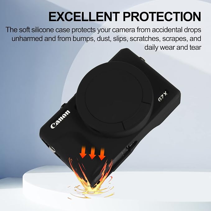 Easy Hood Camera Case Cover for Canon Powershot G7X Mark III Camera(Black) | With Removable Lens Cover,Soft Silicone Protective Case,Anti-Scratch,Slim Fit,Enhanced Grip,Lightweight Camera Accessories - Image 3