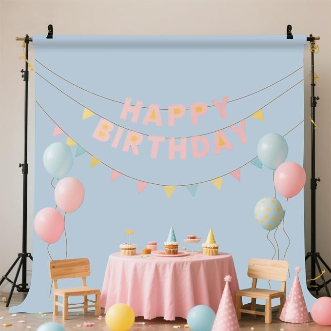 Dusty Blue Photo Backdrop for Photoshoot Background Photography 10x20ft | Polyester, Studio, Blue Aura, Portrait Streaming Video Shooting - Image 2