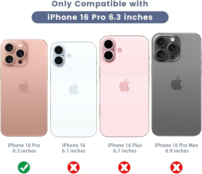 Maxdara [6 in 1 for iPhone 16 Pro Screen Protector (6.3 inches) | iPhone 16 Pro Back Screen Protector and Front Screen Protector with Camera Protector - Image 2