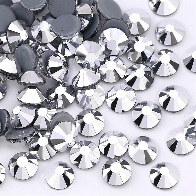 Jollin Hotfix Rhinestones Flatback Crystal Gems 2.8mm SS10, Silver Hematite | 2880pcs Hot Fix Crystals Glass Rhinestones for Bedazzling, Crafting, Clothes, Shoes & Accessories DIY Decoration - Image 2