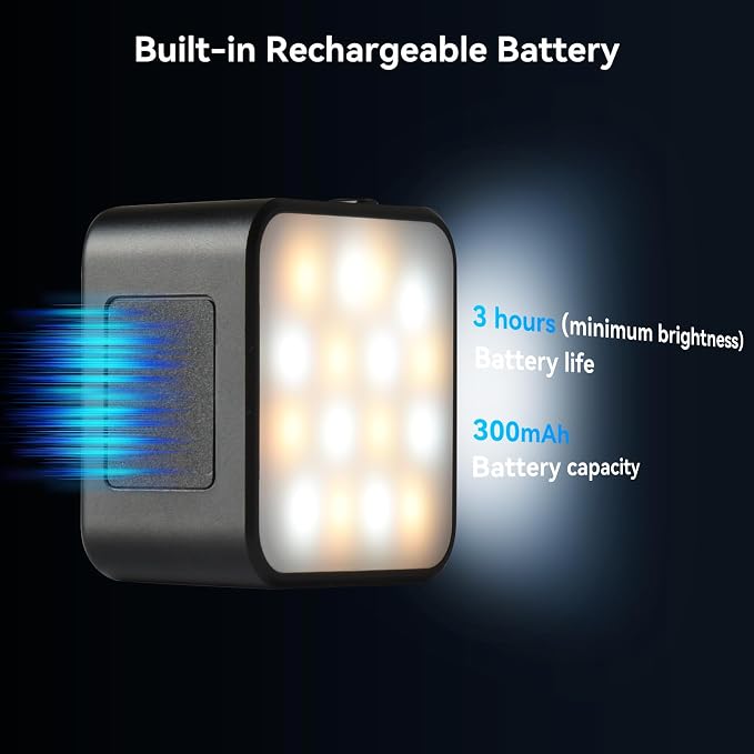 Pocket3 LED Light for DJI Osmo Pocket 3, 3 Color Modes/Brightness | Rechargeable Mini LED Video Fill Light, Adjustable Magnetic Selfie Light for Pocket 3 Selfie Vlog Recording, Makeup, TikTok - Image 5