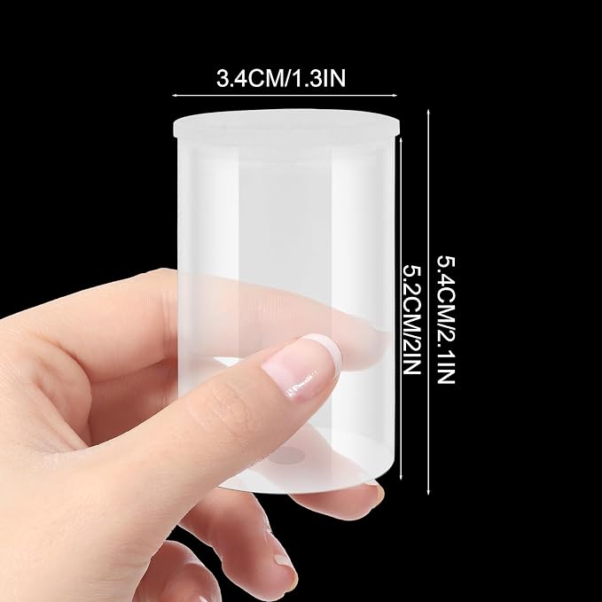 120 Pcs film canisters with caps, Canister Holder, 33 mm Empty Camera Reel Containers Storage Containers Case with Lids for Small Accessories Fish Hook Film Beads (Clear) - Image 2
