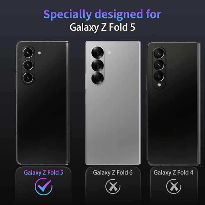 Camera Lens Protector for Samsung Galaxy Z Fold 5,1 Pack | Tempered Metal Glass Camera Cover, HD Clear Anti-Scratch Lens Screen Protector Film,Case Friendly,Colorful Titanium - Image 2