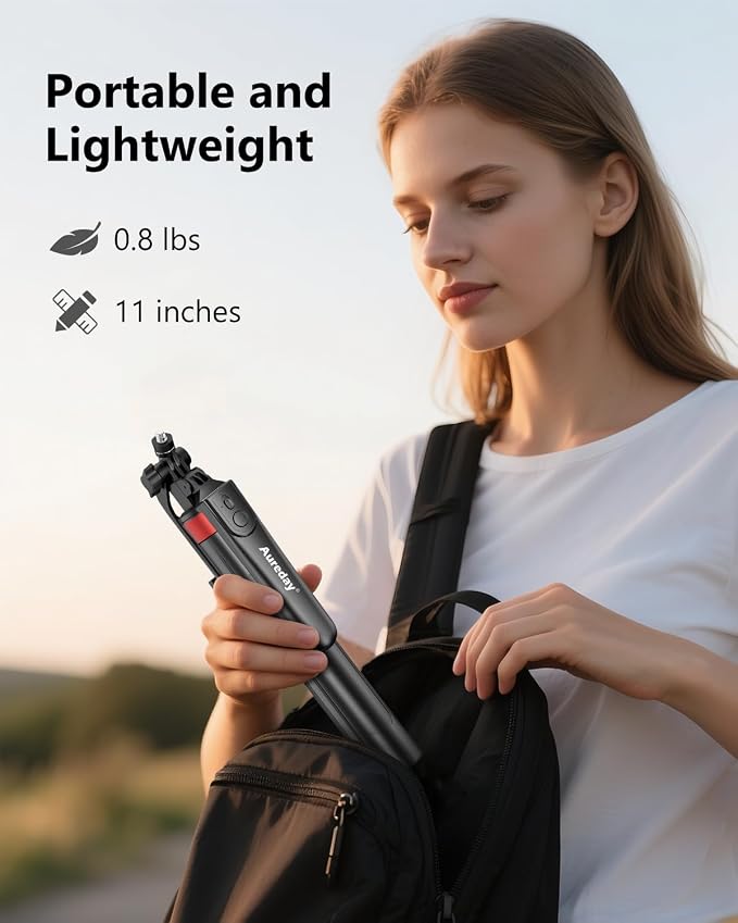 Aureday 72" Phone Tripod and Selfie Stick, Cell Phone Tripod Stand with Wireless Remote & Extendable Phone Mount for Travel/Selfie/Recording/Vlogging, Compatible with iPhone/Android/Camera - Image 2