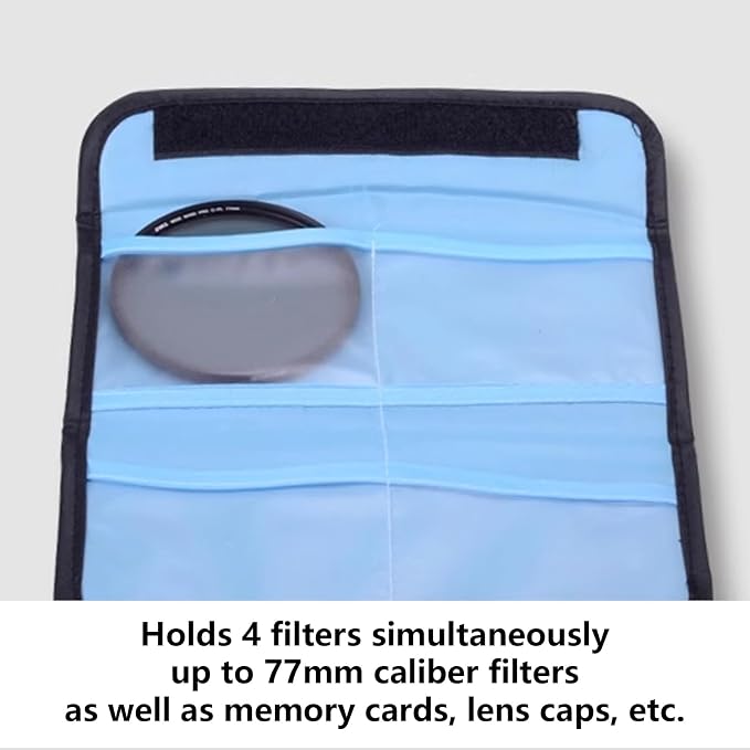 Camera Filter Pouches Lens Filter Case for Up to 82mm Circular and Square Foldable Canvas Bag for Travel Use - Image 4