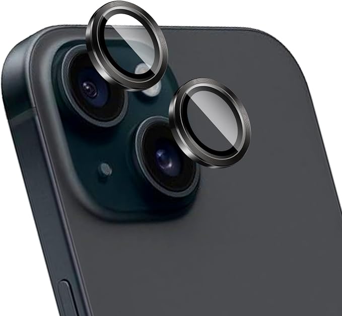 Camera Lens Protector for iPhone 14 / iPhone 14 Plus,1 Pack | Tempered Metal Glass Camera Cover Film,HD Clear,Anti-Scratch Lens Screen Protector Film,Case Friendly,Black Titanium by Unknown