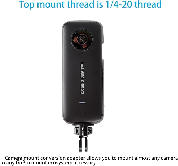 PellKing 1/4" Adapter Screw Head Camera Mount for Insta 360 | CNC Aluminum Tripod Conversion Adapter for Insta360 X6 X5 X4 X3 DJI OSMO 360 DJI Pocket 4 3 2 GoPro MAX 2 Camera Accessories - Image 4