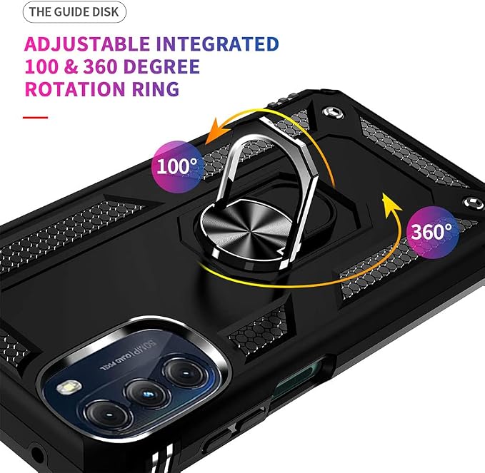 for Moto G 5G 2022 Case, Motorola Moto G 5G Case with HD Screen Protector, [Military Grade 16ft. Drop Tested] Ring Shockproof Protective Phone Case for Motorola G 5G 2022,Black - Image 7