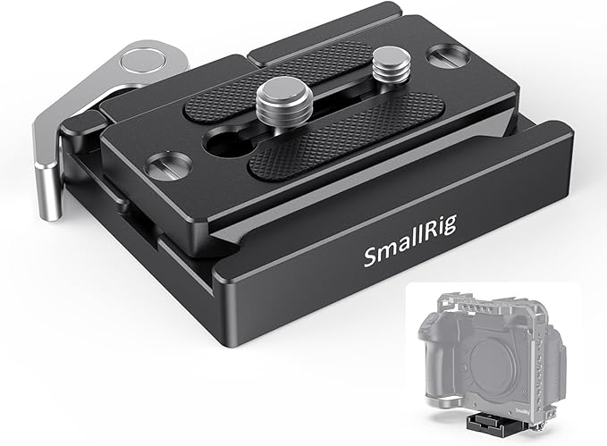 SMALLRIG Universal Quick Release Mount Plate Kit for Arca, Clamp & Plate | Built in Clamp and Plate, with 1/4''-20 & 3/8''-16 Threaded Holes by SmallRig
