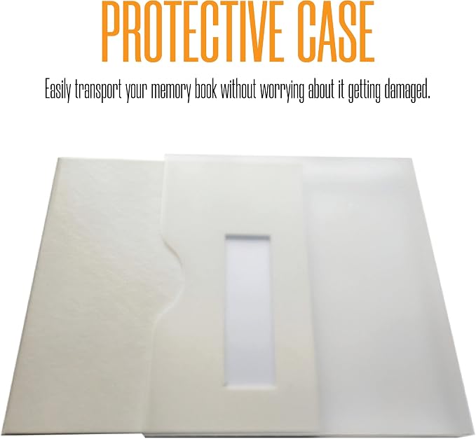 2x6 Strip Album, White Cover White Pages, 2 Gel Pens, 20pk | Leather-cover photo strip scrapbook journal holds 2x6 photos. Album guest book for weddings, graduations, anniversaries. - Image 5