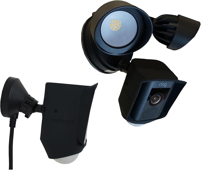 Silicone Skin Case Cover Compatible with Ring Floodlight Cam Wired Plus, Floodlight Camera (1st Gen) - Sun Glare, UV & Weather Protection Skins Cover - Black - Image 3