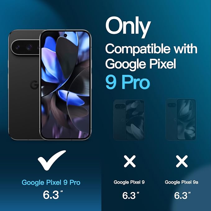 JETech Screen Protector for Google Pixel 9 Pro, 2+2 Pack | with Camera Lens Protector, HD Clear Tempered Glass, Anti-Scratch Protection, Easy Installation Tool - Image 2