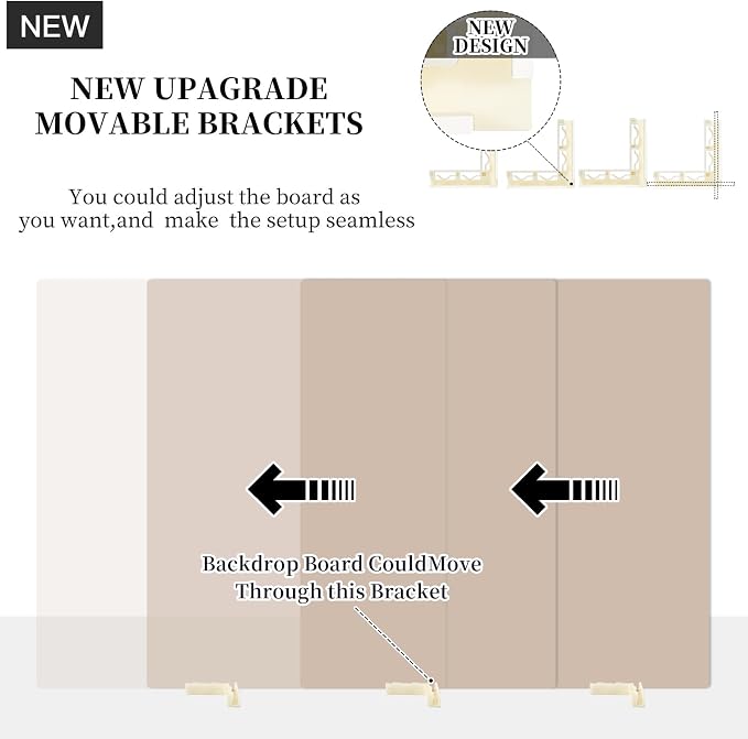 4PCS Double Sided Backdrop Boards, 16x16 inch Waterproof Photo Backdrop with 4PCS Board Brackets, 2PCS Pane Brackets, 1PCS 16x16 inch Window Shadow Pane for Food, Jewelry Photo Shooting - Image 6