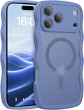 BENTOBEN Magnetic for iPhone 17 Pro Case, Cute Wavy Full Camera Protection [Compatible with MagSafe] Matte Anti-Slip Bumper Women Girls Boys Protective Cover for 17 Pro 6.3", Sierra Blue by BENTOBEN