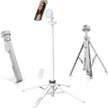 ULANZI Magnetic Phone Tripod 60'' Selfie Stick Auto Open Extendable Stand | Auto Open Tripod, N52 Magnet for Magsafe iPhone Mount, 360° Adjustment Aluminum, Creator Vlog Travel Desk Outdoor Use, White by ulanzi