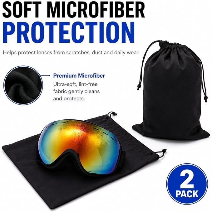 Seapon Ski Goggle Bag, Protection Bags for Snow Goggles Ski Mask, Pouch for Goggle, Soft Micro-Fiber Storage Case, 2Pcs - Image 8