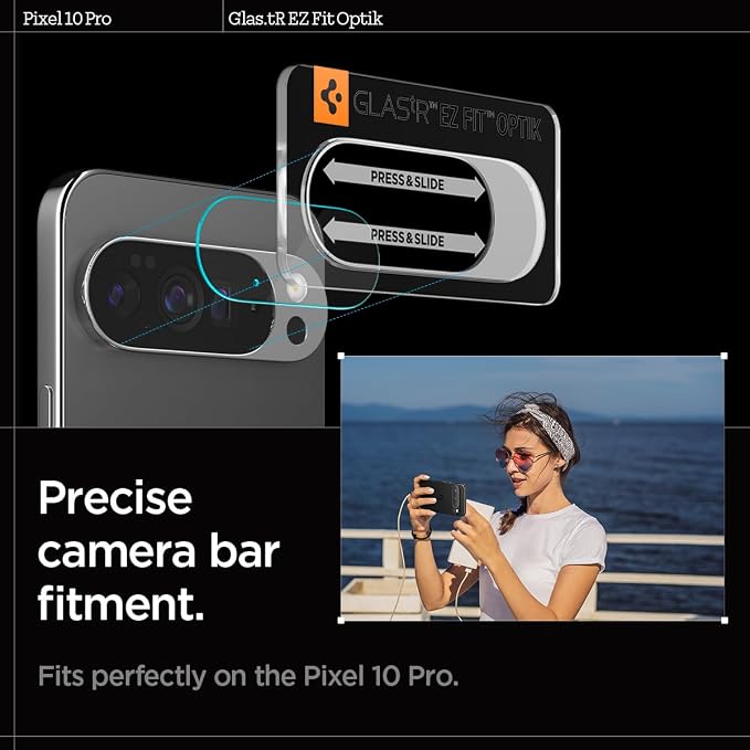 Spigen Glas.tR EZ FIT Optik Camera Lens Protector for Pixel 10 Pro | GlasTR EZ Fit Optik, 9H+ Tempered glass, Scratch resistant, Original photo quality, Auto-align tray, Case-friendly, 2Pack - Image 5
