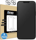 Mothca 2 Pack Matte Glass Screen Protector for iPhone 14 with 2 Pack Camera Lens Protector, Anti-Glare & Anti-Fingerprint Tempered Glass Clear Film by MothcaDirect