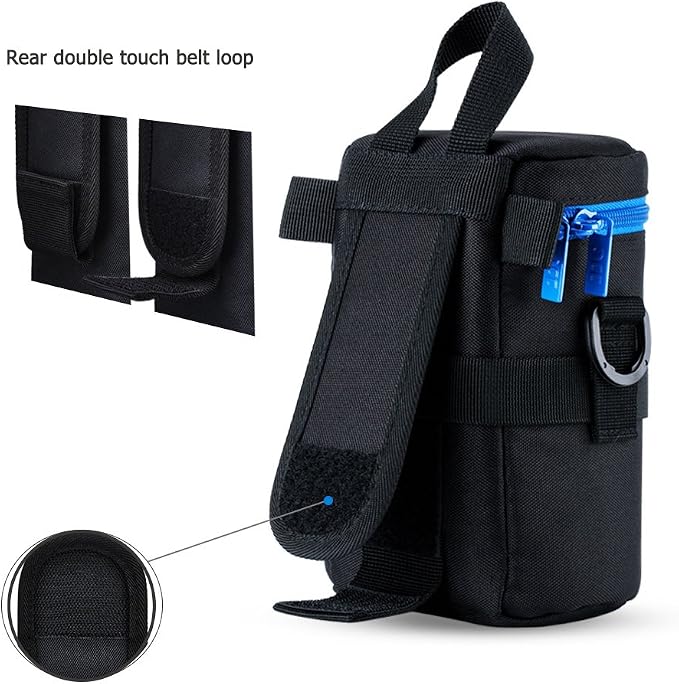 JJC Deluxe Lens Case Pouch Bag for Camera Lens Below 3.15" x 6.1"(D x L) | for Canon EF 75-300mm f4.5-5.6/EF 24-105mm f4L/RF 75-300mm f4-5.6, Nikon AF-S 24-70mm f2.8/70-300mm f4.5-6.3G Lens & More - Image 5