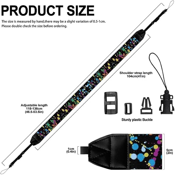 Coldinair Black Adjustable Camera Strap Universal Neck & Shoulder Soft Padded Strap for All DSLR Cameras,Binoculars - Image 6