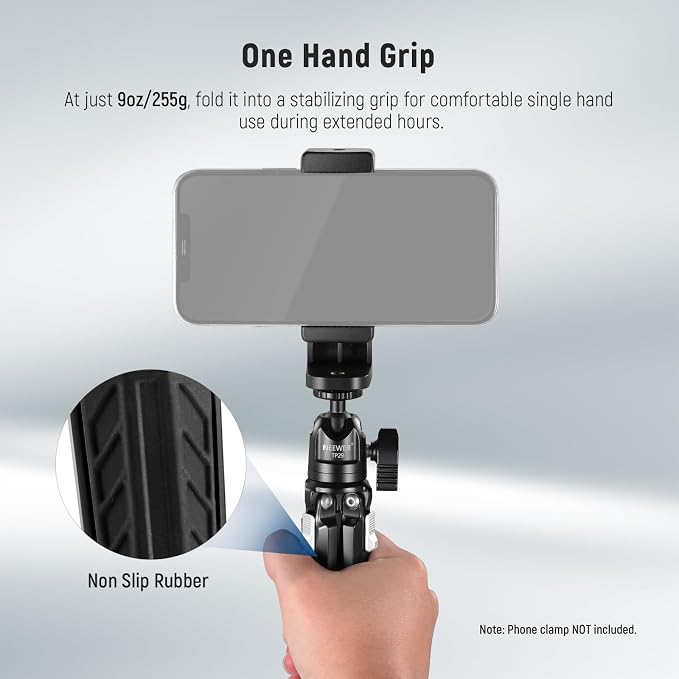 NEEWER Mini Desk Tripod, Metal Table Top Small Portable Travel Selfie Stick Stand with 360° Ball Head & 1/4" Screw for Camera Mobile Phone Holder Action Cam, Cleaning Cloth, Max Load 6.6 lbs, TP29 - Image 4