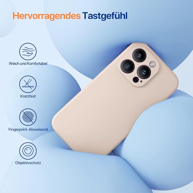 Miracase Silicone for iPhone 14 Pro Case, Sand | Soft Anti-Scratch Microfiber Lining, Premium Silicone Cover Shockproof Drop Protection Phone Case for 14 Pro - Image 3