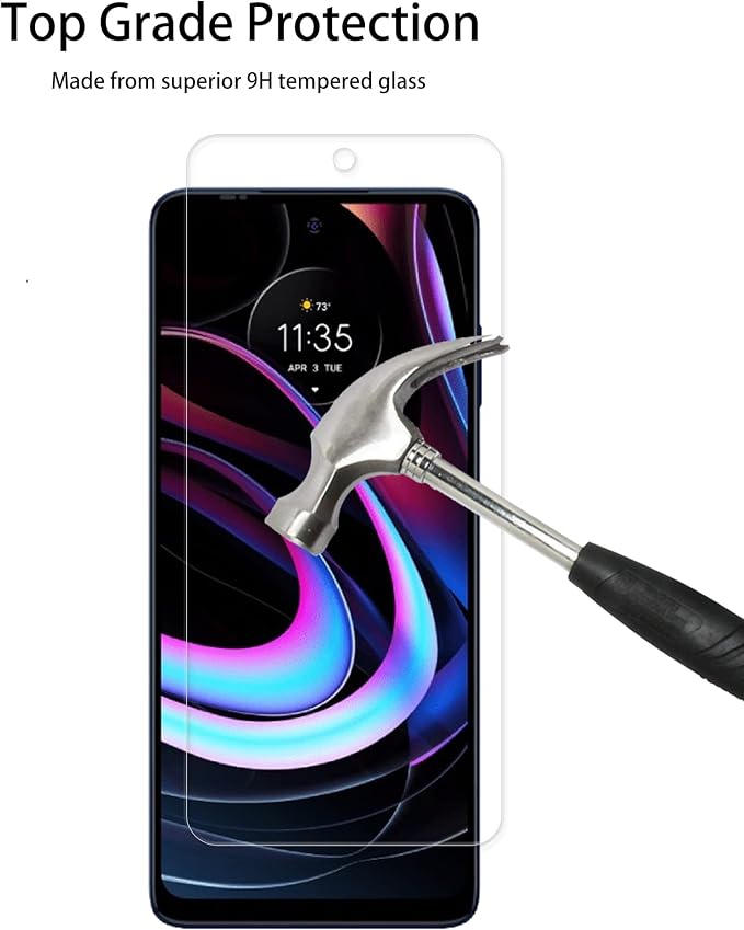 [2+2 Pack] Glass Screen Protector Compatible for Motorola Moto Edge 2021 / Moto Edge 5G UW 2021 Tempered Glass Camera Lens Protector - Image 5