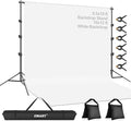 EMART 8.5x10 FT Photo Backdrop Stand Kit with 10x12FT White Backdrop | Background Stand Backdrop-White, 6Clamps, 2Sandbags for Photography Studio, Video Recording, Live Stream, Zoom, Portrait, Pet by EMART