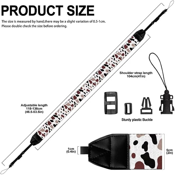 Coldinair Black Adjustable Camera Strap Universal Neck & Shoulder Soft Padded Strap for All DSLR Cameras,Binoculars - Image 6