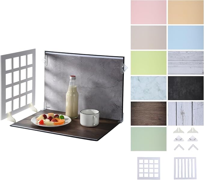 Product Photography Backdrops,Double Sided Flat Lay Photoshoot Props | 11PCS 22Patterns Small Photo Backdrop Board for Food Jewelry Cosmetics, ugc Background Board for Content Creators,11.7x16.5'' by UTEBIT