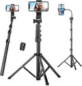 74" Flexible Phone Tripod, Tall Cell Phone Tripod with Adjustable Gooseneck | Portable Camera Cellphone Stand with Remote for Video Recording, Compatible with iPhone Android by Victiv