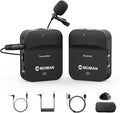 Moman Wireless Lavalier Microphone, 2.4GHz Compact Wireless Lapel Mic System with Noise Cancellation Transmission 8H Battery Life for DSLR Cameras/Smartphone/Tablet/Live Streaming (C1 Solo) by Moman