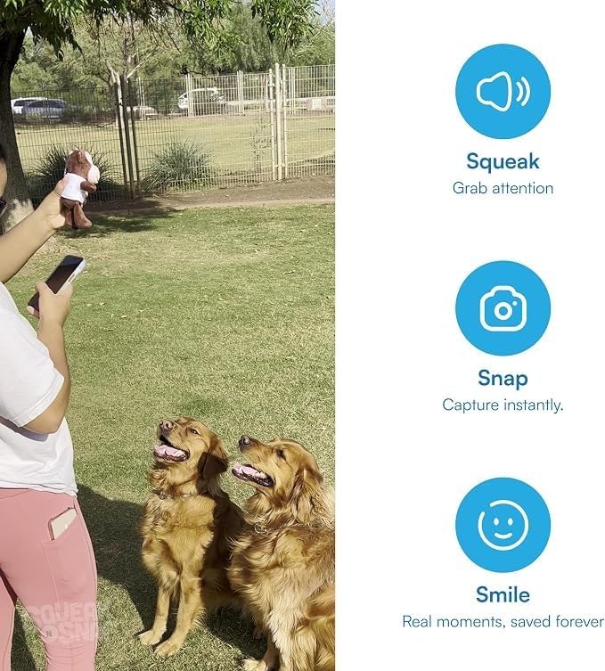 Dog Camera Attention Grabber, Photo Prop for Pet Photography, Baby and Newborn Photos, Plush Squeaker Bluetooth Shutter Release Remote, Attention Getter, 3 T-Shirts, iPhone Android - Image 7
