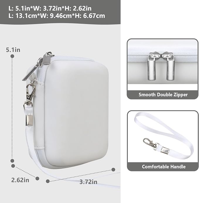 Carrying Case for Canon PowerShot SX740 HS, SX730 HS Camera, White | SX720 HS, SX620 HS, G7 X Mark III, G7 X Mark II Digital Camera, Storage Holder Travel Bag with Mesh Pocket for Battery Pack - Image 3