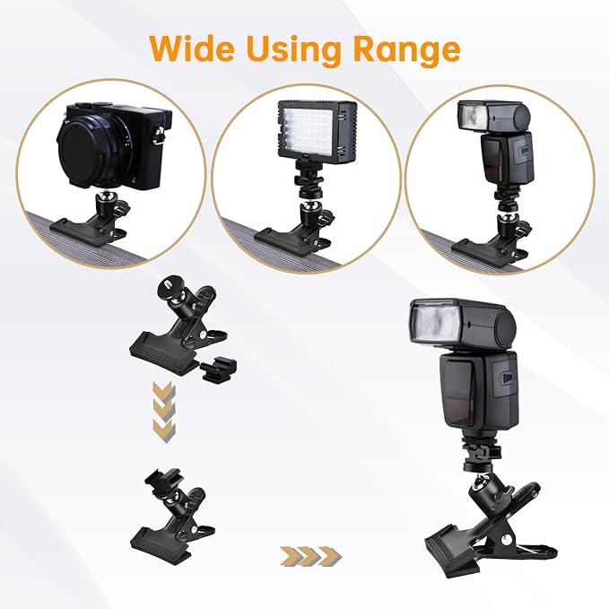 UTEBIT 2 Pack Tripod Camera Mount Clip with 360 Swivel Mini Ballhead, Black - Image 5